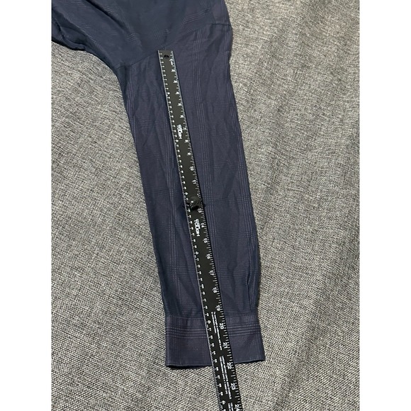 Bar 3 Slim Fit Men's 16 1/2 34-35 L Plaid Purple Black Long Sleeve Shirt - Picture 3 of 6